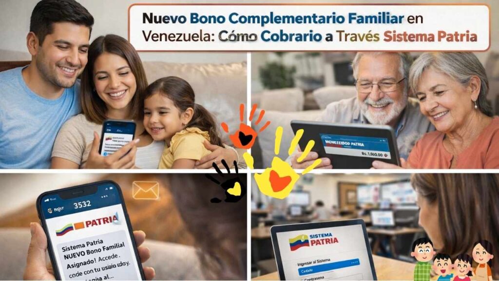 Nuevo Bono Complementario Familiar en Venezuela 2026: cómo cobrarlo fácilmente a través del Sistema Patria