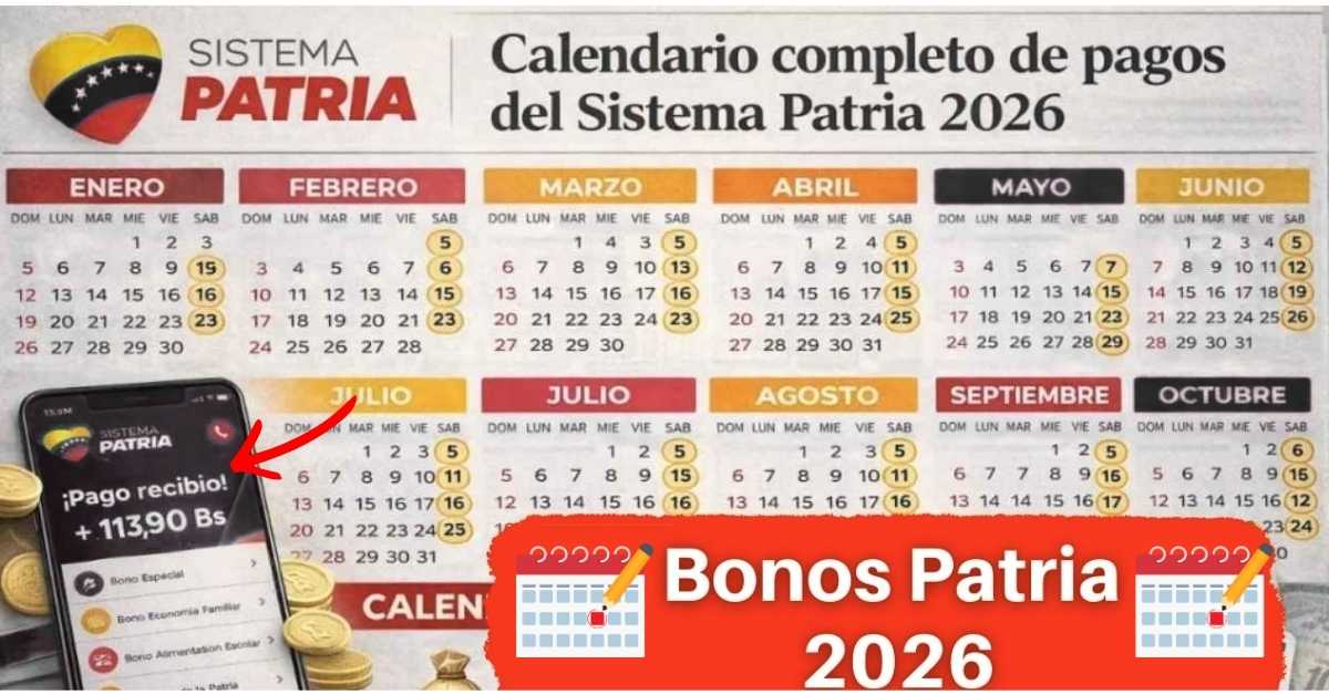 Bonos Patria 2026: Calendario Oficial y Cómo Cobrar Paso a Paso